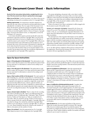 US Copyright Office Document Cover Sheet
