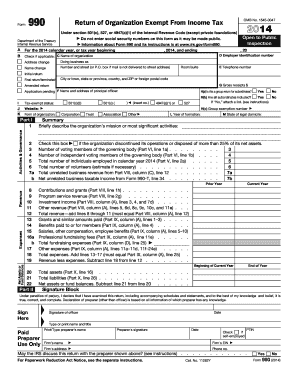 Form 990 Return of Organization Exempt From Income Tax