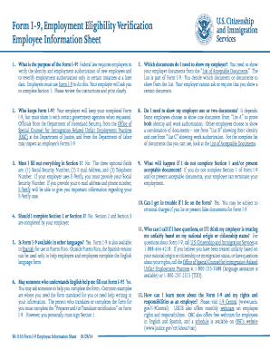 Form I-9 Employment Eligibility Verification