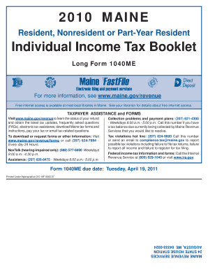 Maine Individual Income Tax Form 1040ME