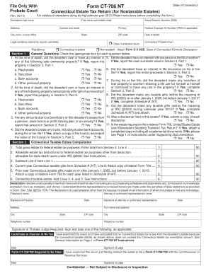 Connecticut Estate Tax Return for Nontaxable Estates