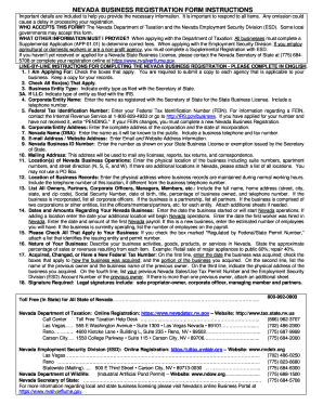 Nevada Business Registration Form