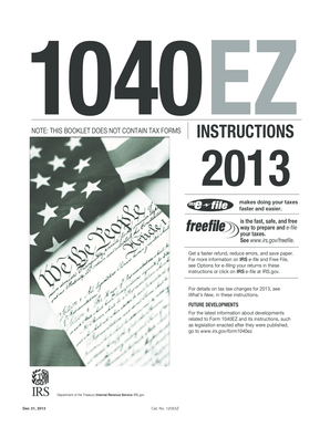 2013 Form 1040EZ Instructions