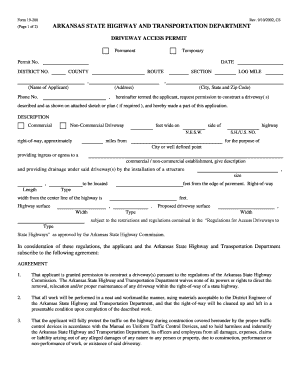 Arkansas Driveway Access Permit