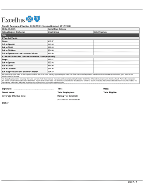 Dental Blue Options Benefit Summary