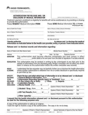 Authorization for Release of Medical Information