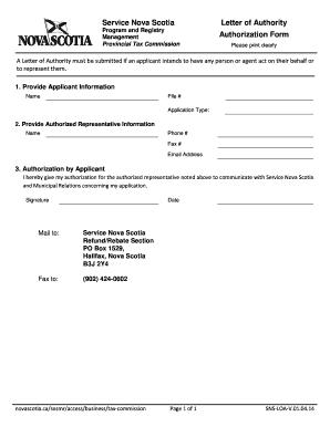 Service Nova Scotia Letter of Authority
