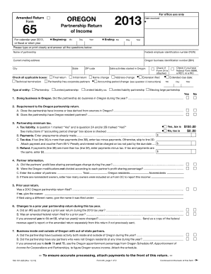 Oregon Partnership Return of Income