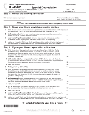 Illinois Special Depreciation Form IL-4562