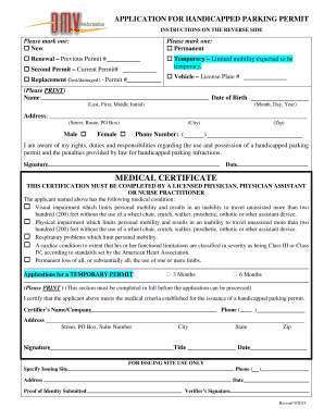 Nebraska Handicapped Parking Permit Application