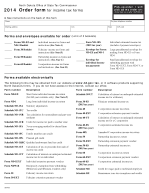 North Dakota Income Tax Form Order