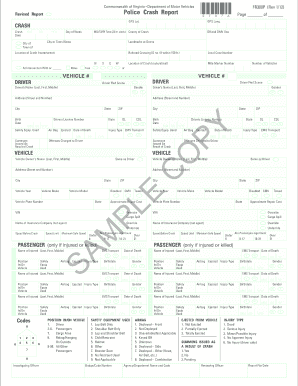 Virginia Police Crash Report Form