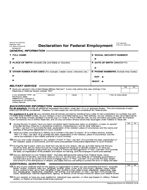 Declaration for Federal Employment