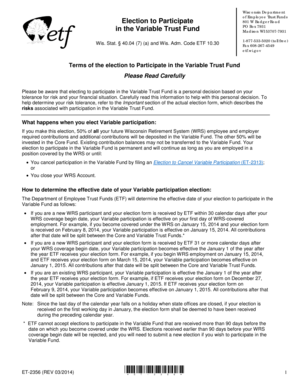 Wisconsin Variable Trust Fund Election Form