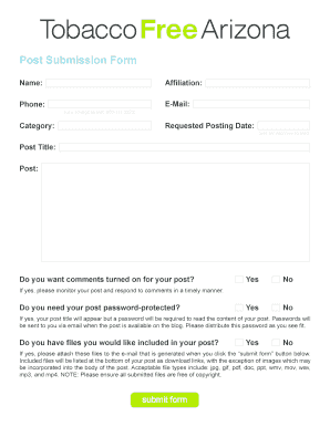 Post Submission Form