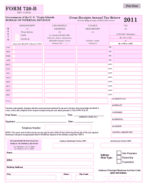 US Virgin Islands Gross Receipts Annual Tax Return
