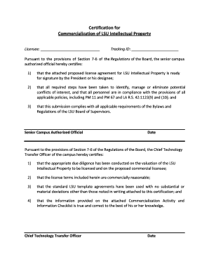 Film template - Certification for Commercialization of LSU Intellectual bb - LAETC