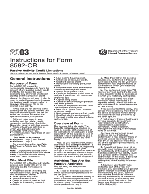 Instructions for Form 8582-CR