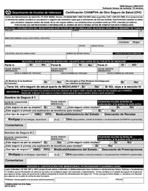 Certificación CHAMPVA de Otro Seguro de Salud (OHI)