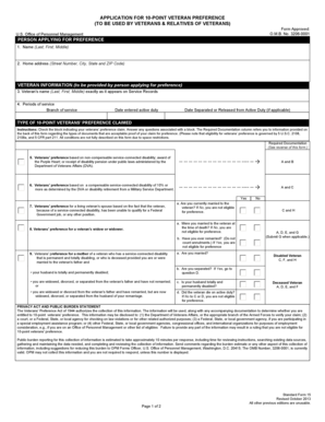 US 10-Point Veteran Preference Application