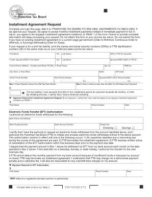California Installment Agreement Request