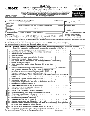 Form 990-EZ Tax Return for Small Tax-Exempt Organizations