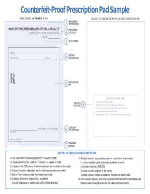 Counterfeit-Proof Prescription Pad