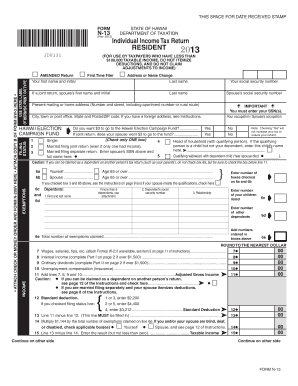 Hawaii Individual Income Tax Return
