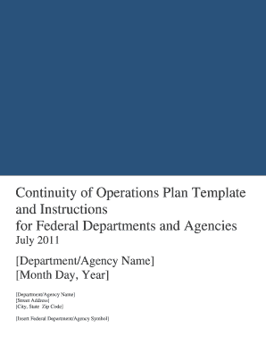 Continuity of Operations Plan Template