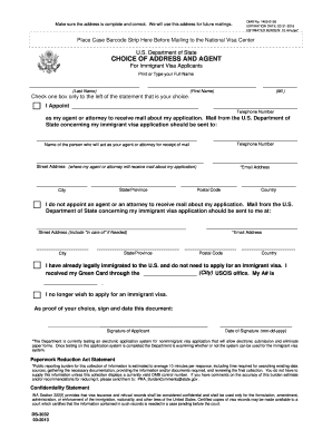 US Department of State DS-3032 Form