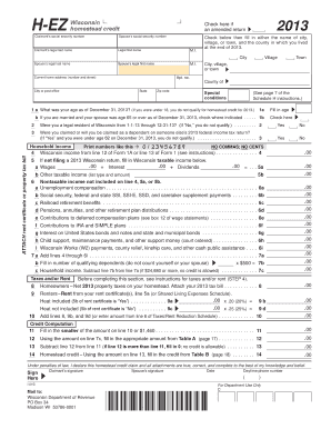 Wisconsin Homestead Credit Form 2013