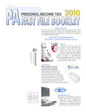 Pennsylvania Fast File Booklet