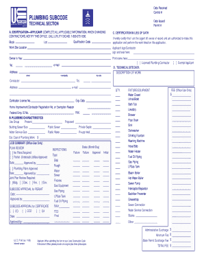 Plumbing Permit Application