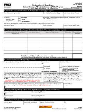 Designation of Beneficiary for FEGLI