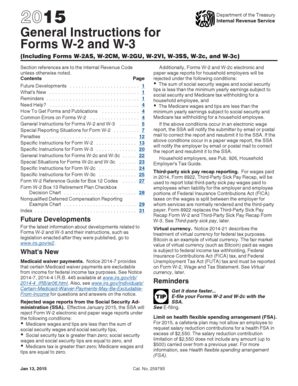 IRS W-2 and W-3 Instructions
