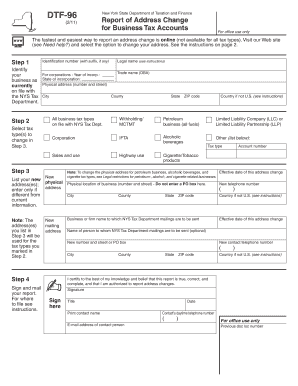 New York State Business Tax Address Change Form