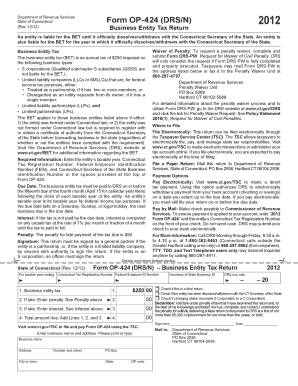 Connecticut Business Entity Tax Return