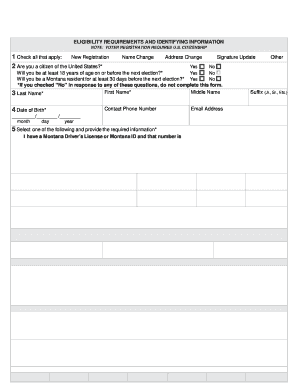 Montana Voter Registration Application