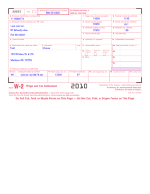 Form W-2 Wage and Tax Statement
