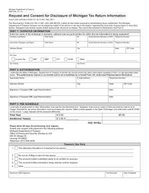 Michigan Tax Return Information Disclosure Request