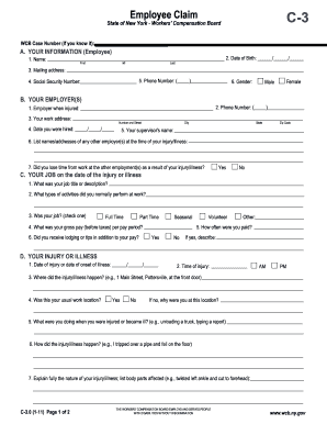 New York Employee Claim Form C-3