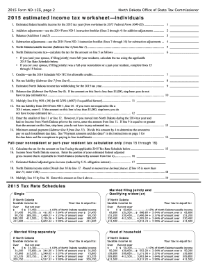 North Dakota ND-1ES Estimated Income Tax Form