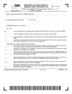 Form 5309 Employee Stock Ownership Plan Application