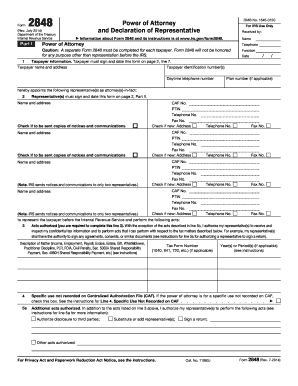 IRS Form 2848 Power of Attorney