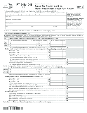 New York Sales Tax Prepayment on Motor Fuel Return