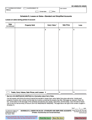 Schedule D, Losses on Sales—Standard and Simplified Accounts