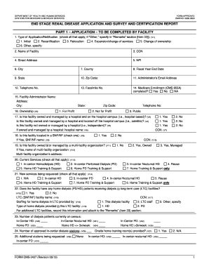 End Stage Renal Disease Application and Survey