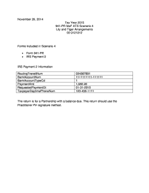 Formulario 941-PR para 2015
