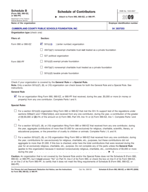 Schedule B Form 990 Contributor Information