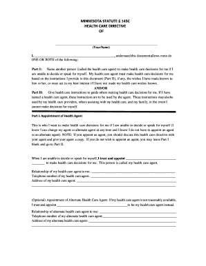 Minnesota Health Care Directive